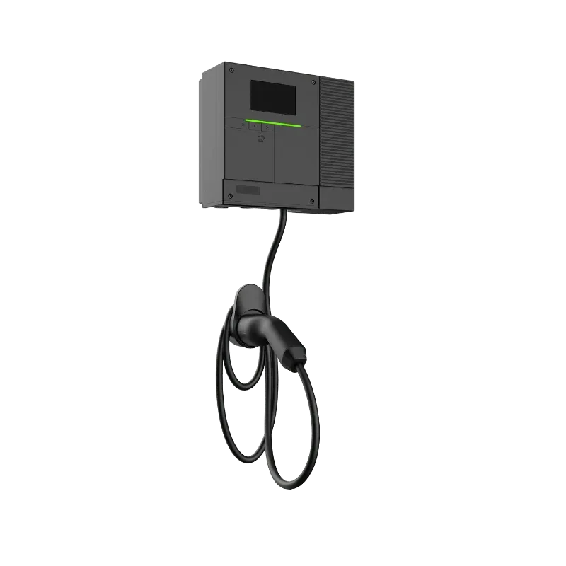 Entogo Argo Pro 22 kW commercial AC EV charger with Type 2 cable and 4.3-inch LCD display