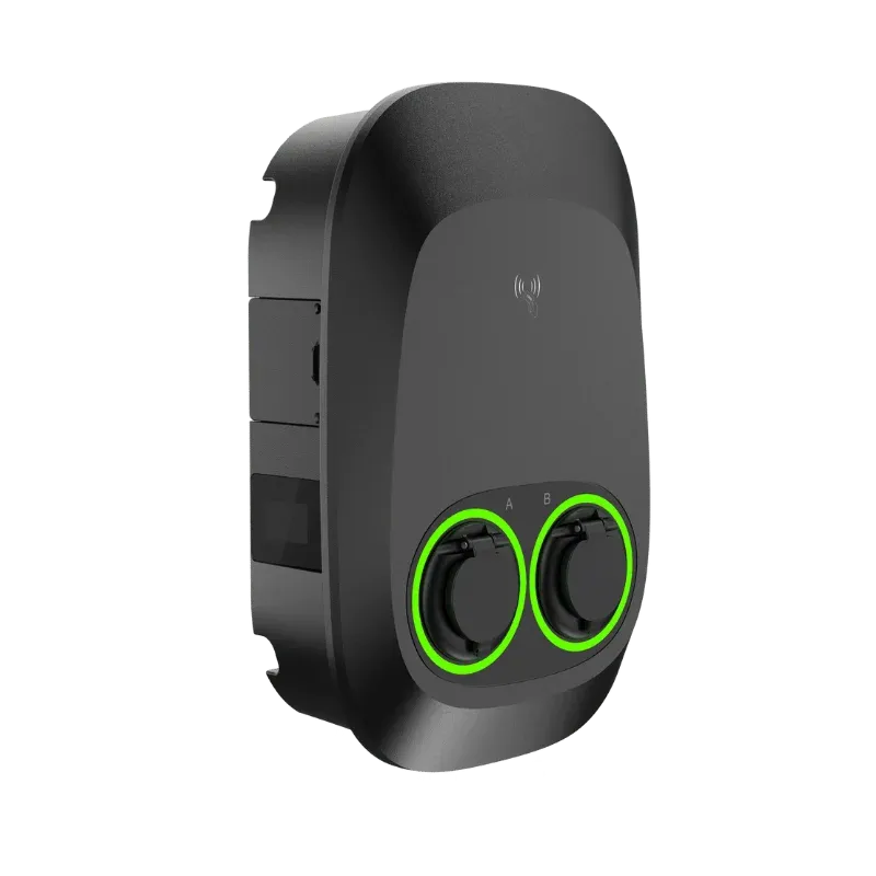 Borne de recharge CA commerciale Entogo Nano Duo à deux prises avec deux câbles Type 2 et partage intelligent de puissance — view 7