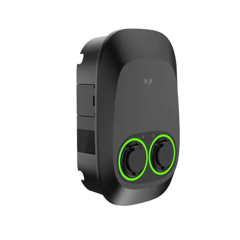 Borne de recharge CA commerciale Entogo Nano Duo à deux prises avec deux câbles Type 2 et partage intelligent de puissance — view 11