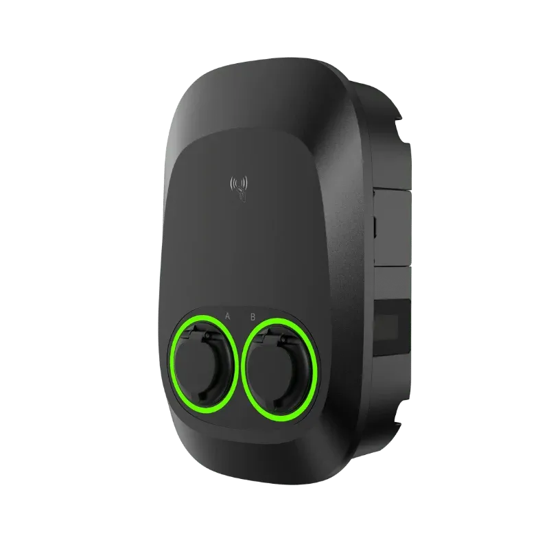 Borne de recharge CA commerciale Entogo Nano Duo à deux prises avec deux câbles Type 2 et partage intelligent de puissance — view 12
