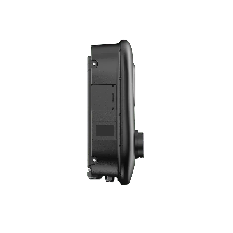 Borne de recharge CA commerciale sur socle Entogo Nano Duo Pro 2×22 kW avec deux câbles Type 2 et écran tactile de 7 pouces — view 14