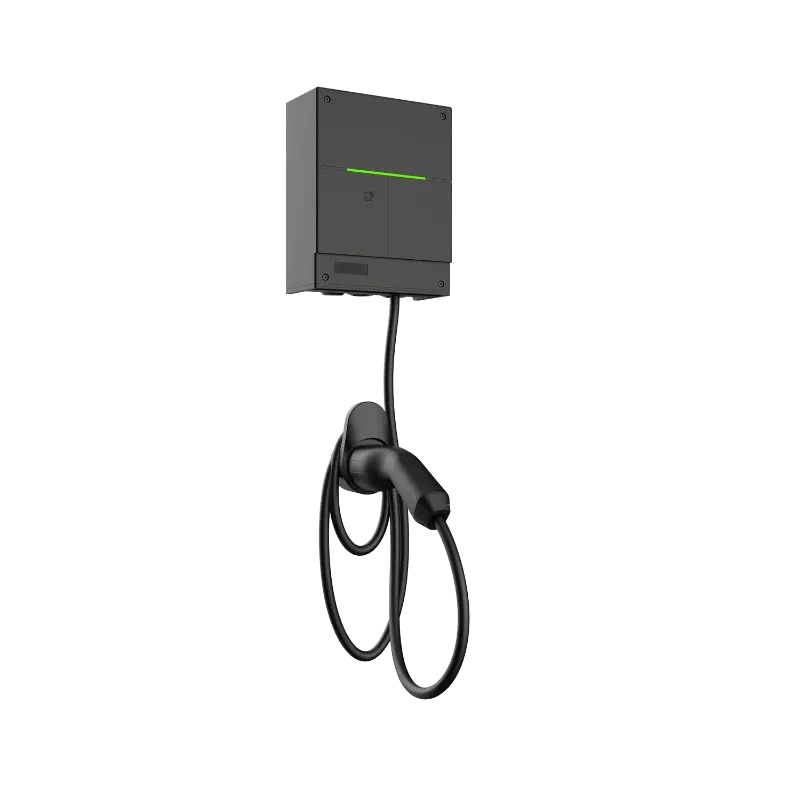 Borne de recharge CA résidentielle Entogo Argo Basic 11/22 kW avec câble Type 2 fixe, profil latéral — view 24