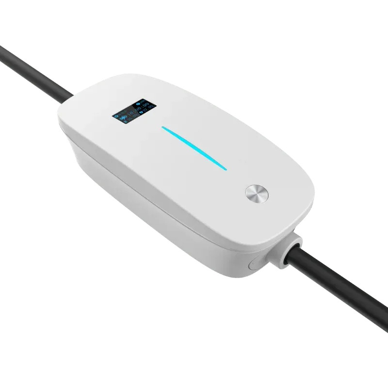 Borne portative CA Entogo Memo 3,5 kW avec connecteur Type 2, fiche schuko et écran LCD d’état — view 5