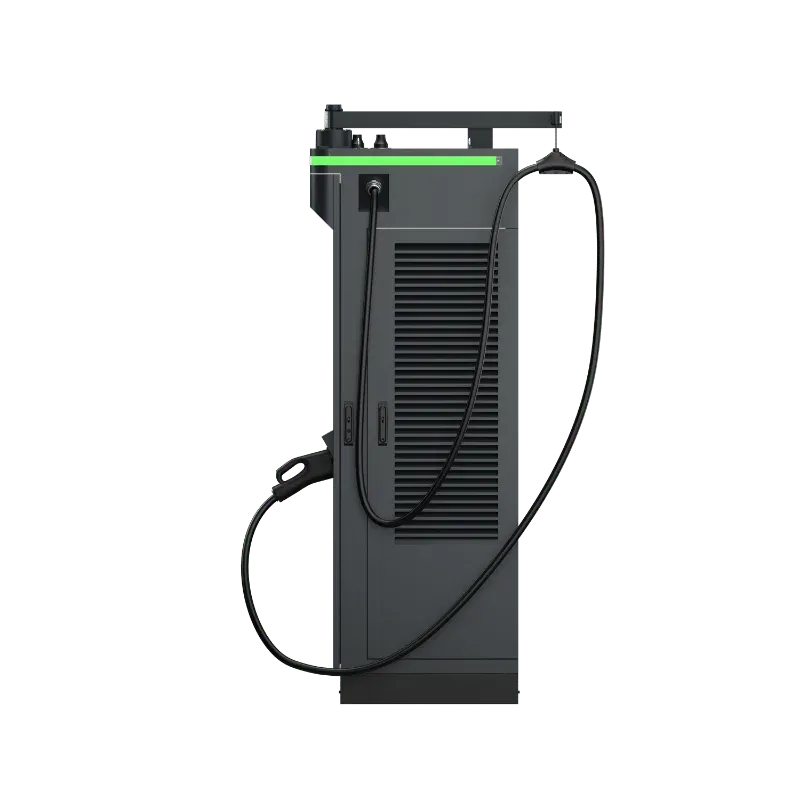 Entogo Rocket 160-300 kW DC ultra-fast EV charger with dual CCS2 connectors and overhead cable management — view 2