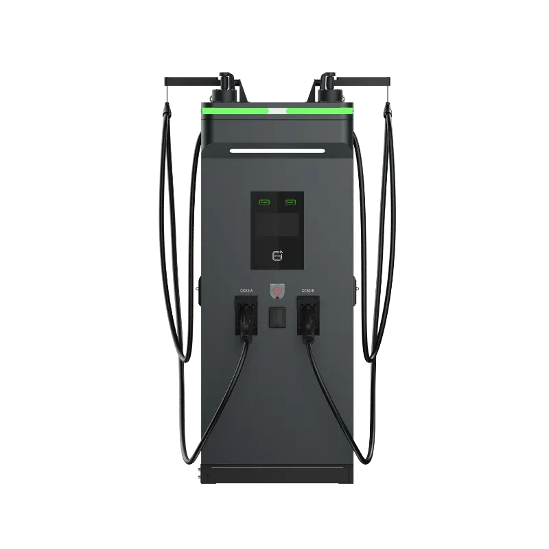 Entogo Rocket 160-300 kW DC ultra-fast EV charger with dual CCS2 connectors and overhead cable management