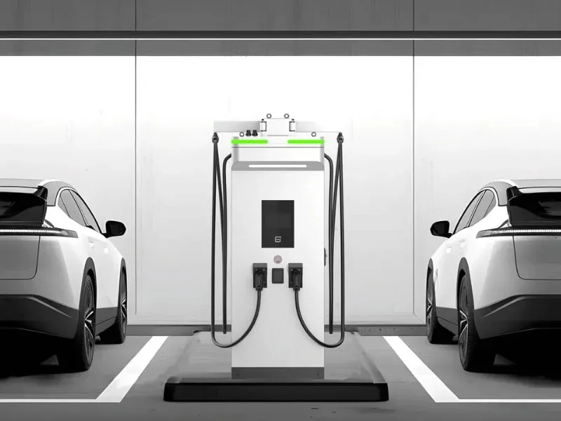 Borne de recharge CC ultrarapide Entogo Rocket 160-300 kW avec double connecteur CCS2 et gestion de câbles en hauteur — view 12