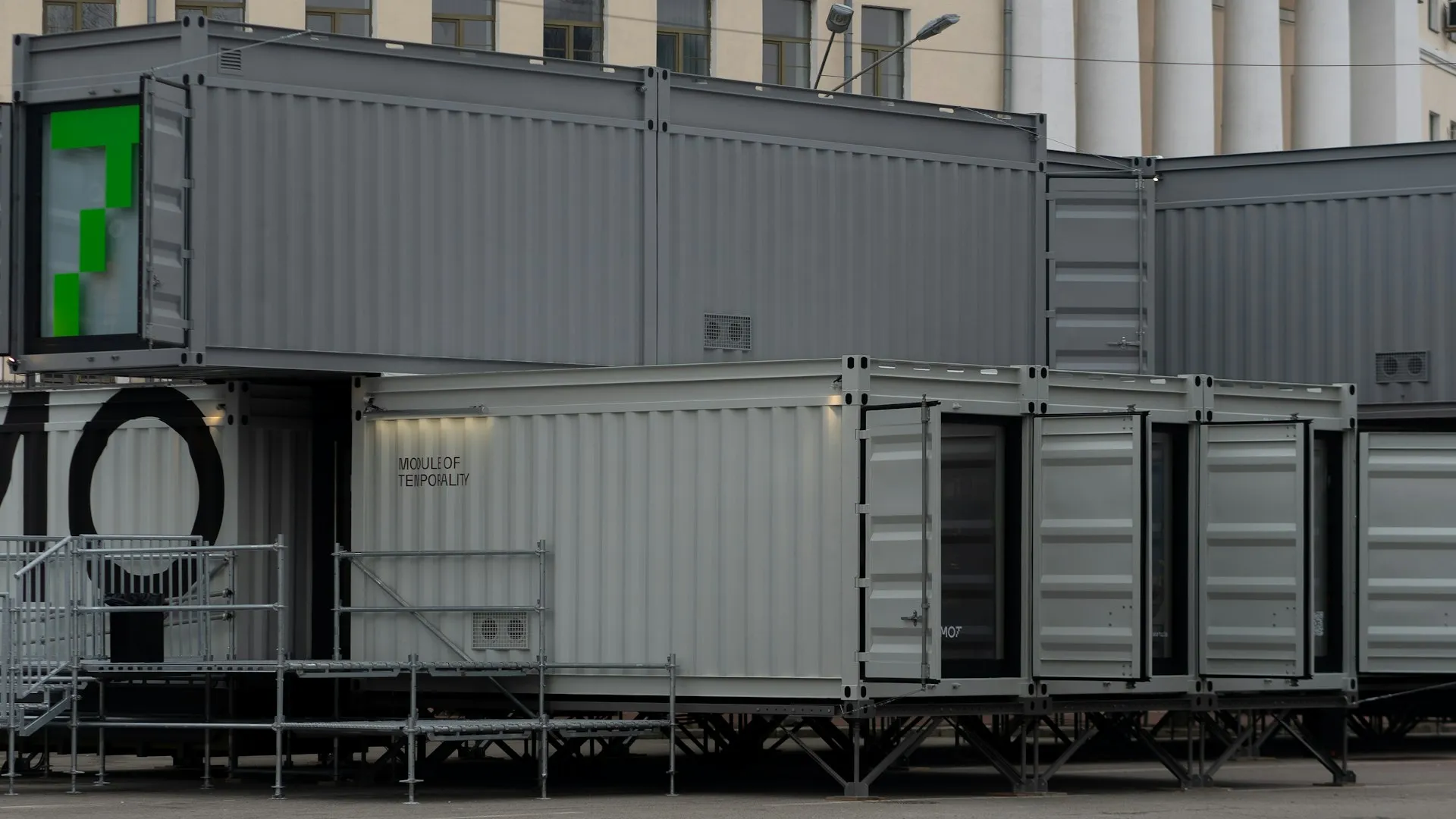 Commercial battery energy storage enclosures with rooftop solar showing thermal management for a BESS installation