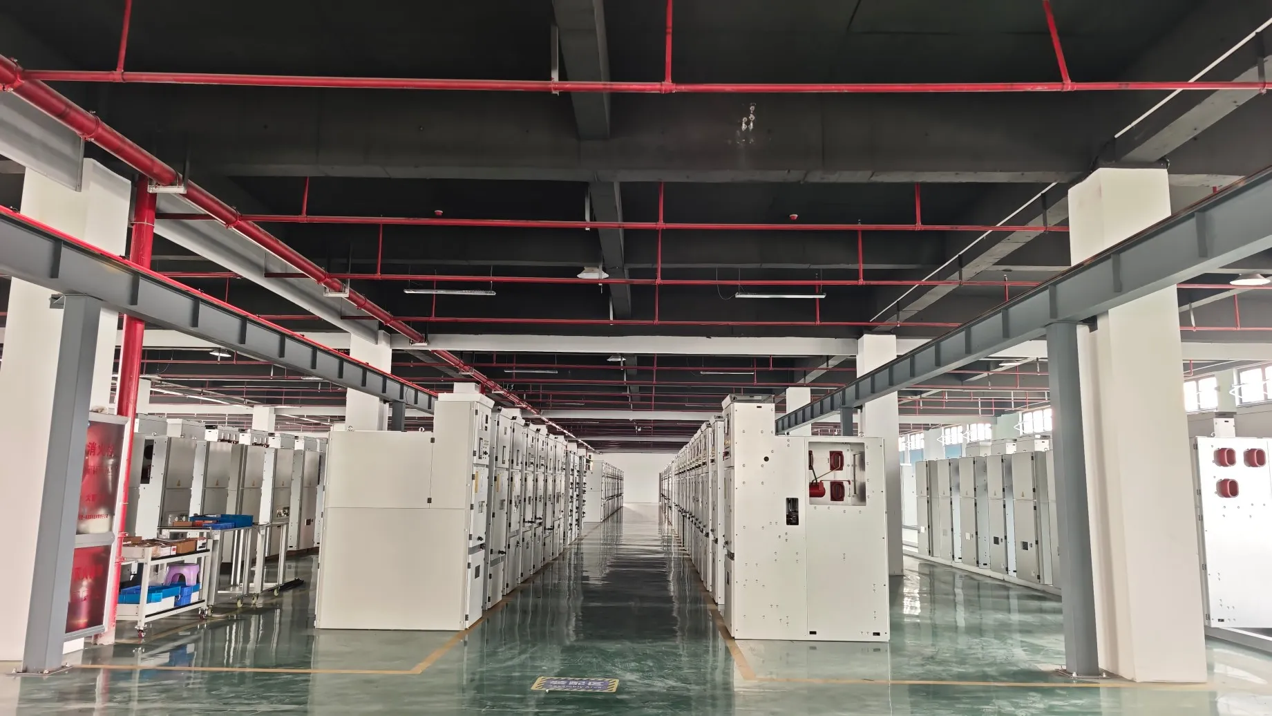 Entogo high- and low-voltage equipment warehouse inside the intelligent manufacturing base